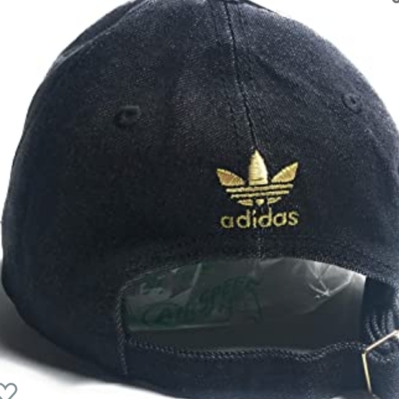Adidas Women's Fit Hat Black Denim with Gold Logo - Picture 3 of 4